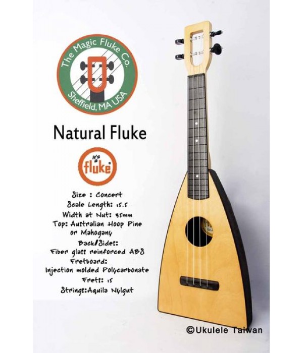 【台灣烏克麗麗 專門店】Fluke 瘋狂跳蚤全面侵台! Natural Fluke ukulele 23吋 美國原廠製造 (附琴袋+調音器+教材)